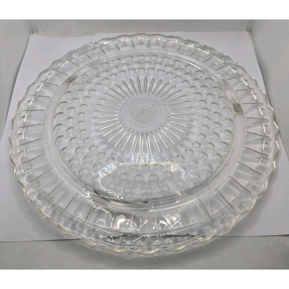Vintage Cake Plate Federal Glass Cake Stand 11.25" x 1.5" Wedding Cake Display